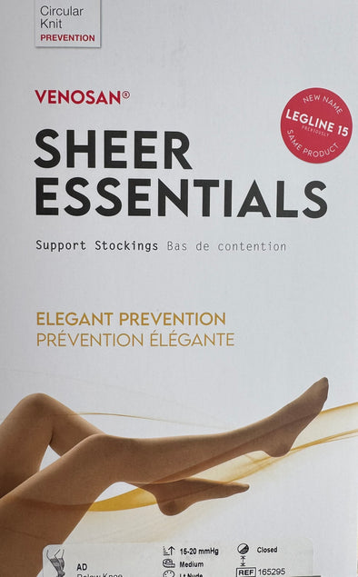 Venosan Sheer Essentials Support Knee-High Stockings, 15 -20 mmHg