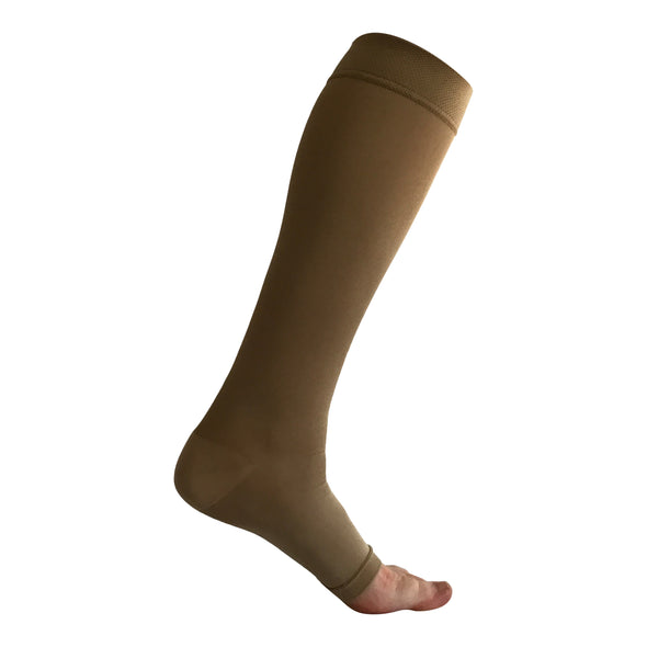 Levaire Opaque Knee High Compression Stockings, 20-30 mmHg-Open Toe