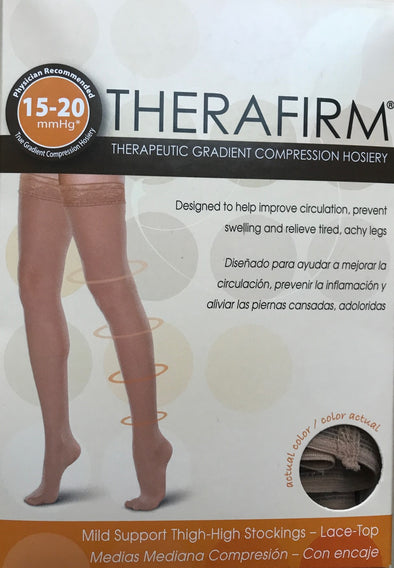 Therafirm Sheer Thigh High Support Stockings, 15-20 mmHg