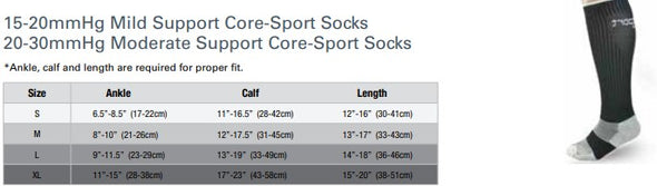 Therafirm Unisex Core-Sport Compression Socks, 20-30 mmHg