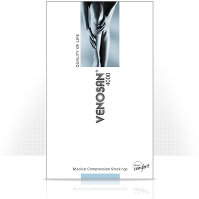 Venosan 4000 Thigh-High Compression Stockings, Plain Silicone Top, 20-30 mmHg