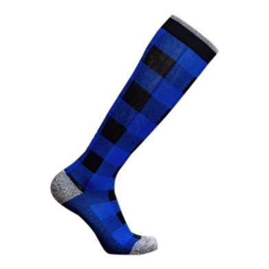 knee-high-support-socks-lumberjack-squares-blue-black-grey-heel-toe-achi-plus-lumberjackblue-one-stop-compression-sox