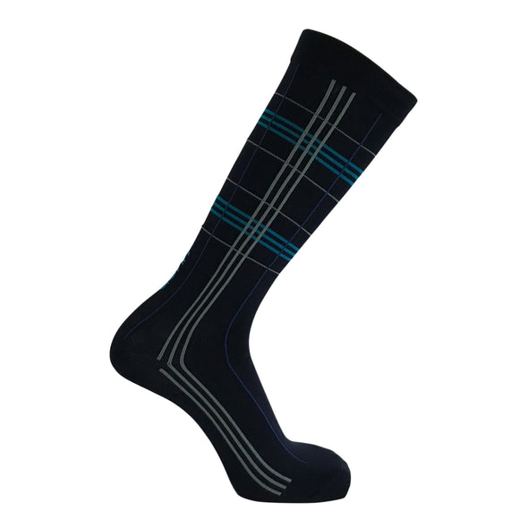 knee-high-compression-socks-blue-stipes-horizontal-blue-mid-calf-grey-vertical-throughout-achi-plus-trendtech-one-stop-compression-sox